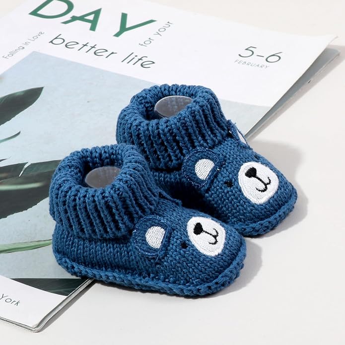 Infant Baby Boys Girls Knitted Booties Soft Cute First Walking Socks Shoes | - Image 6
