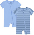 Jimonda Baby Romper Short Sleeve 2-Way Zipper Pajamas Cotton | 2-Pack, One Piece by JimondaBaby