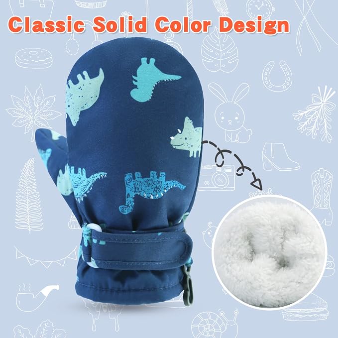 BAVST Toddler Waterproof Mittens Fleece Lined Baby Boys Girls Winter Warm Glove - Image 3