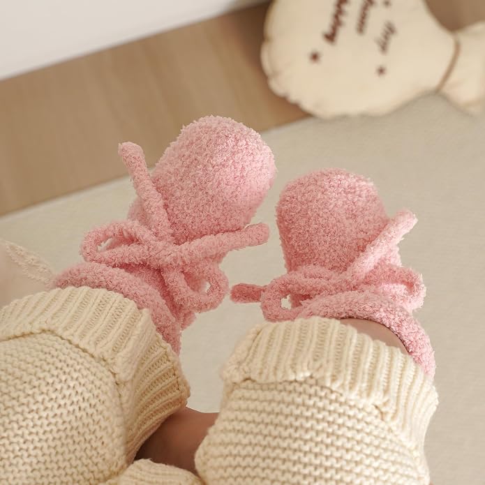 LAWKUL Cotton Baby Booties Newborn Fleece Shoes Sock - Image 3