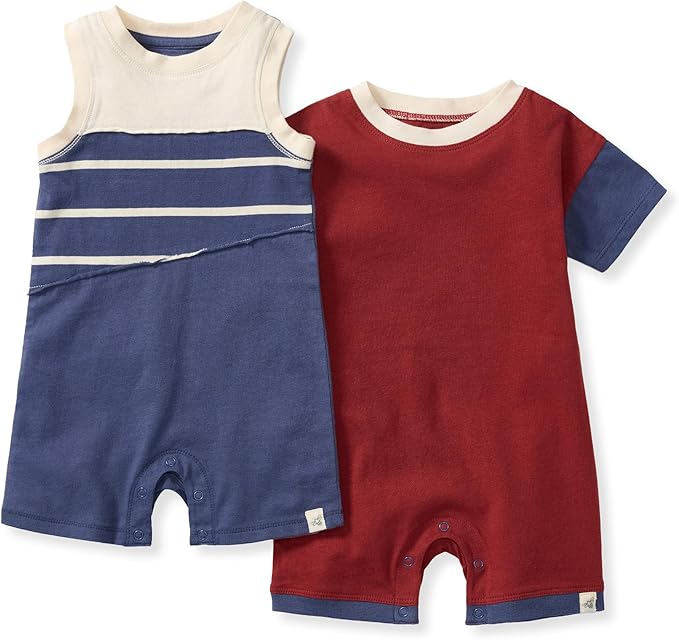 Burt's Bees Baby Baby Boys' Short Sleeve Rompers, 100% Organic Cotton One-piece by BurtsBeesBaby