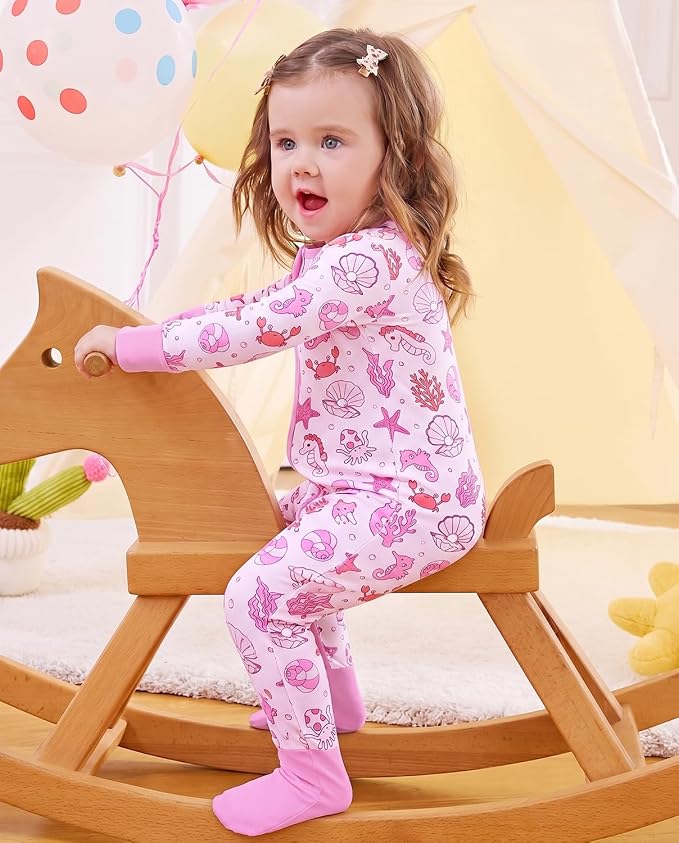 babee Reshinee Viscose Derived from Bamboo Baby Footie Pajamas Convertible - Image 5