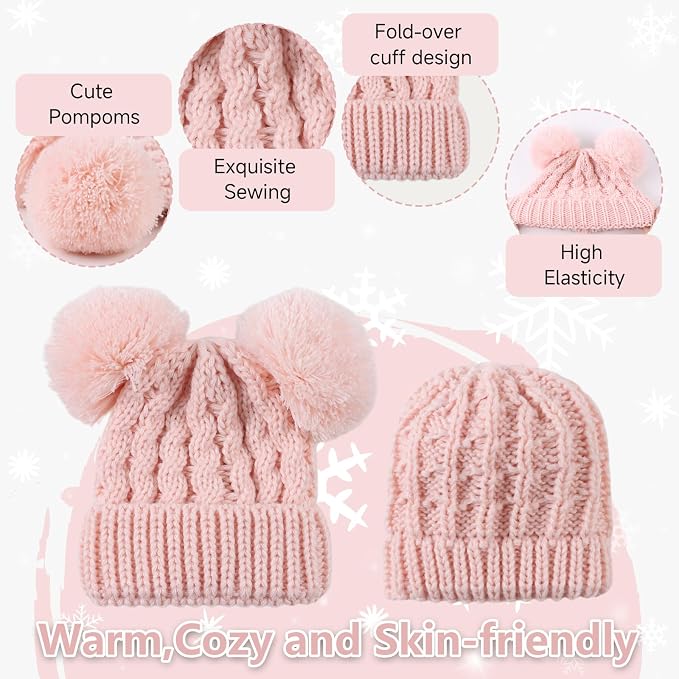Yuoahcn Baby Girl Beanie Winter Baby Boy Hat Pom pom Warm Infant Toddler Cold - Image 4
