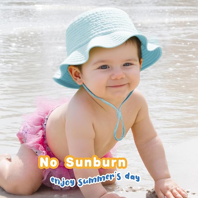 Muslin Baby Sun Hat Sun Protection Baby Toddler Bucket Hats - Image 3