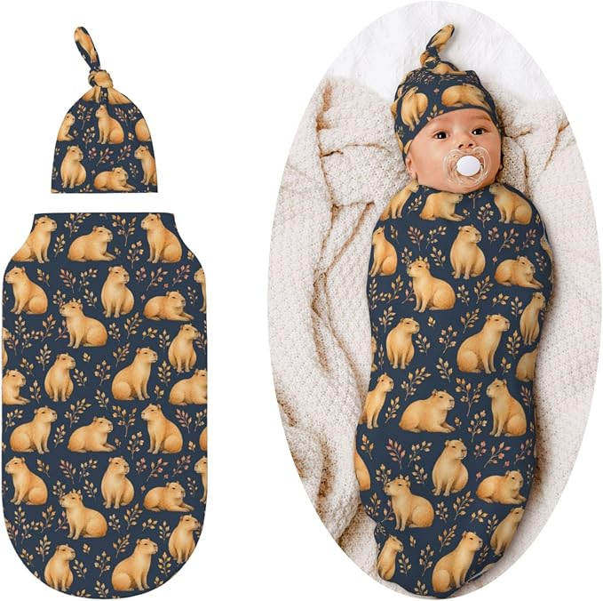 Capybaras Swaddle Blankets Soft Receiving Blanket Baby Swaddle Wrap by Figtihw