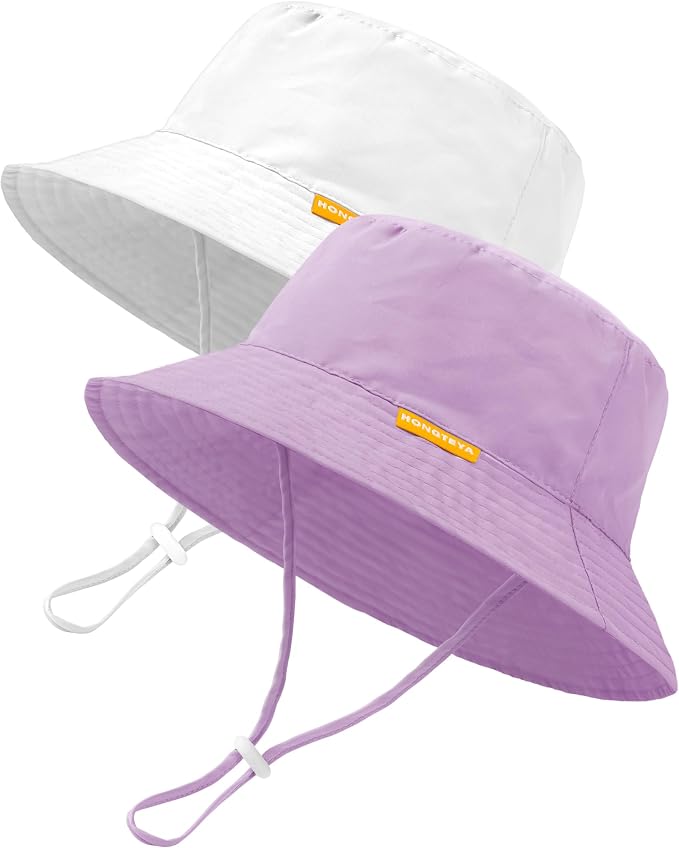 Baby Sun Hat Kids Summer Sun Protection Toddler Bucket Hat Wide Brim Adjustable by HONGTEYA
