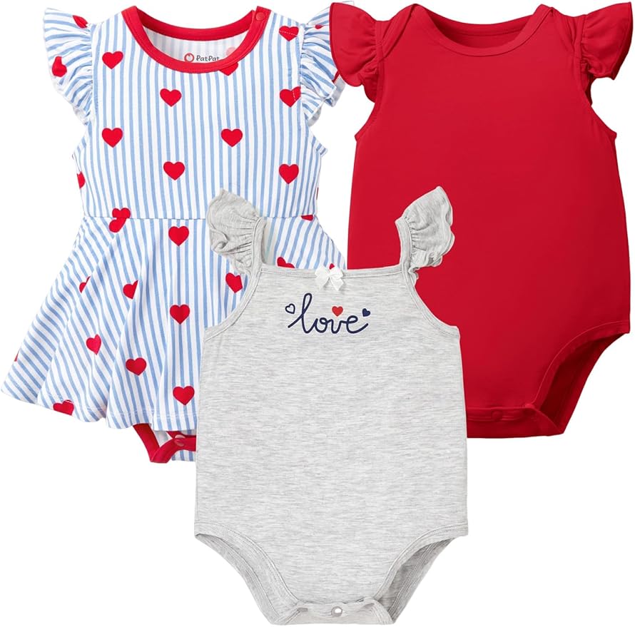 PATPAT Baby Girl Bamboo Viscose Bodysuits Set by PATPAT