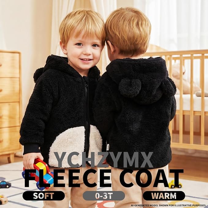 Baby Girl Winter Warm Fleece Jacket Toddler Boy Sherpa Infant Sweater Coat | - Image 5