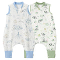 Duomiaomiao 2 Pack 0.5 TOG Toddler Sleep Sack 6-12 Months 100% Cotton Lightweight Baby Sleep Sack with Feet, Breathable Comfy Toddler Wearable Blanket