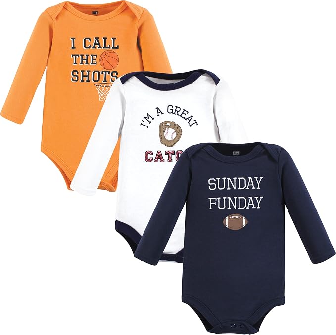 Hudson Baby baby-boys Cotton Long-sleeve Bodysuits 3-pack by HudsonBaby