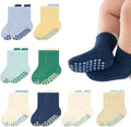 8 Pairs Baby Toddler Socks Non-Slip Grip Socks by QHANSHIEE