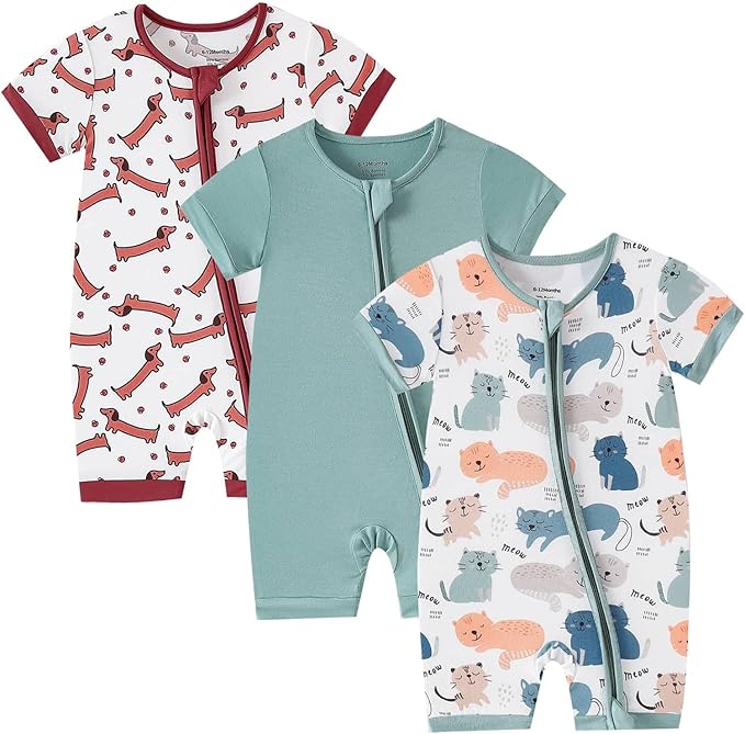 OPAWO Bamboo Sleepers for Baby Boy Pajamas Bamboo Pajamas Baby Romper 0-24M | 2 by OPAWO