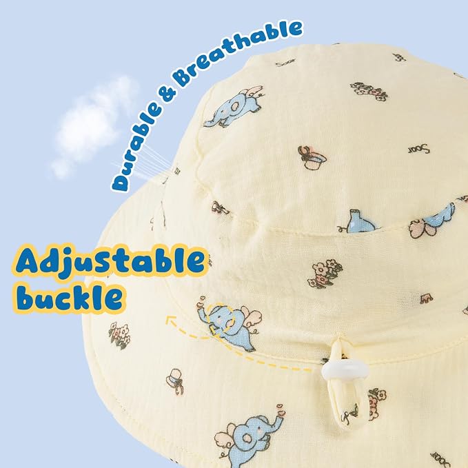 Muslin Baby Sun Hat Sun Protection Baby Toddler Bucket Hats - Image 2