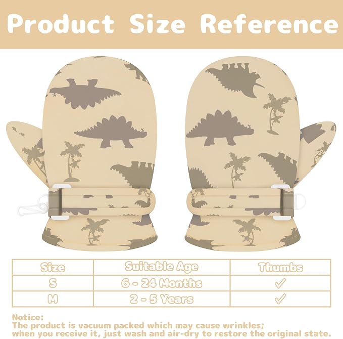 Olreco Baby Toddler Mittens Waterproof Infant Baby Winter Mittens Toddler Snow - Image 6