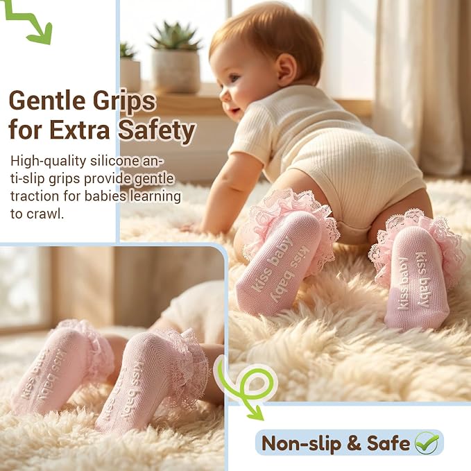DRESHOW BQUBO Baby Girls Toddler Anti Slip Socks - Image 4