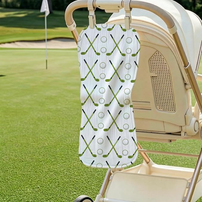 6 Pack Golf Baby Burp Cloths for Boys, Sports Theme Contoured Burping Rags - Image 4