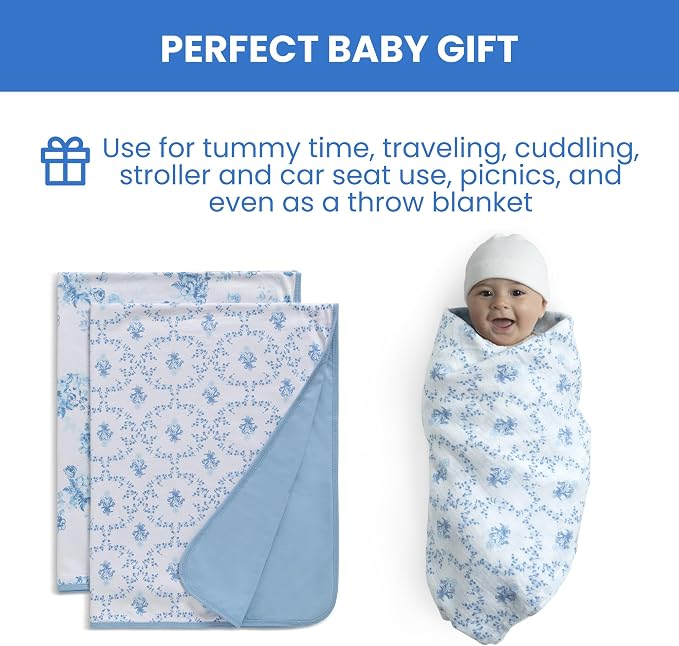 Delta Children 100% Organic Jersey Cotton Baby Receiving Blankets - Image 7