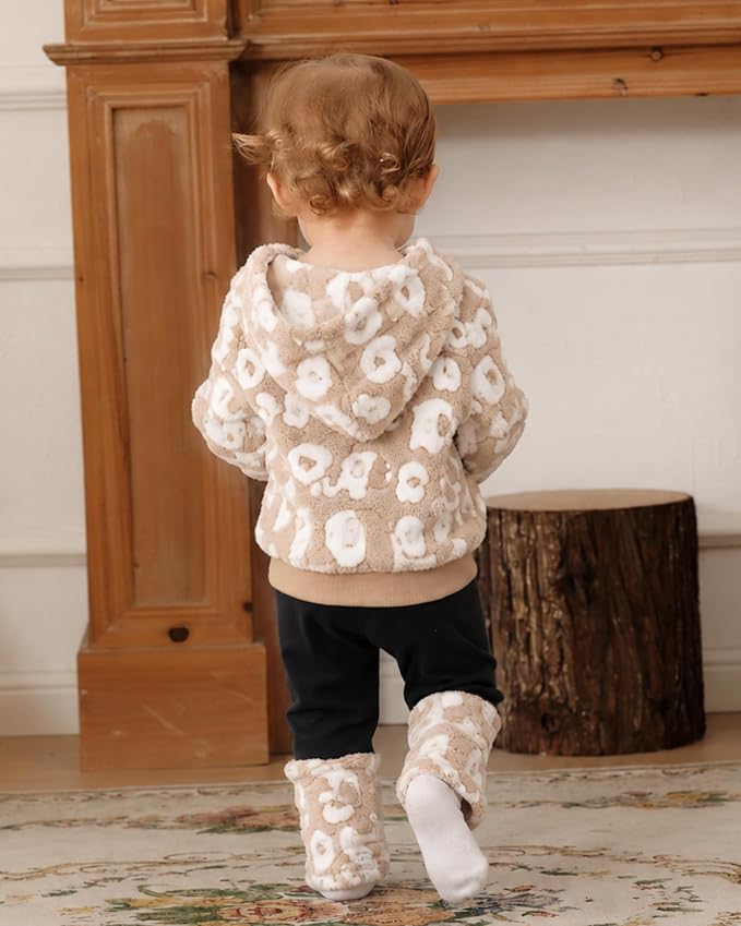 Jecson Toddler Girl Clothes Baby Girl Fleece Hoodie Outfits Thick Thermal - Image 4