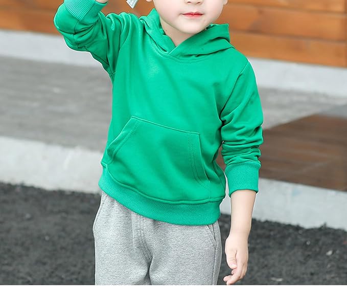 Baby Kids Boy Girl Solid Casual Pocket Hoodie Sweatershirt Long Sleeve Pullover - Image 6