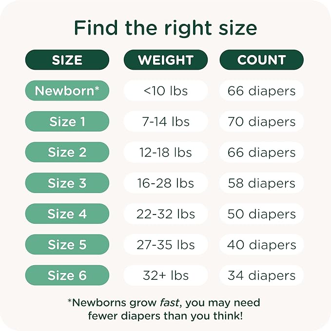 Our Diapers | EWG Verified Safe & Plant-Based Diapers | Leak Protection | Soft Organic Cotton Shell | Chlorine-Free Diaper for Sensitive Skin | Size 5 (27-35 lbs) 90 Count