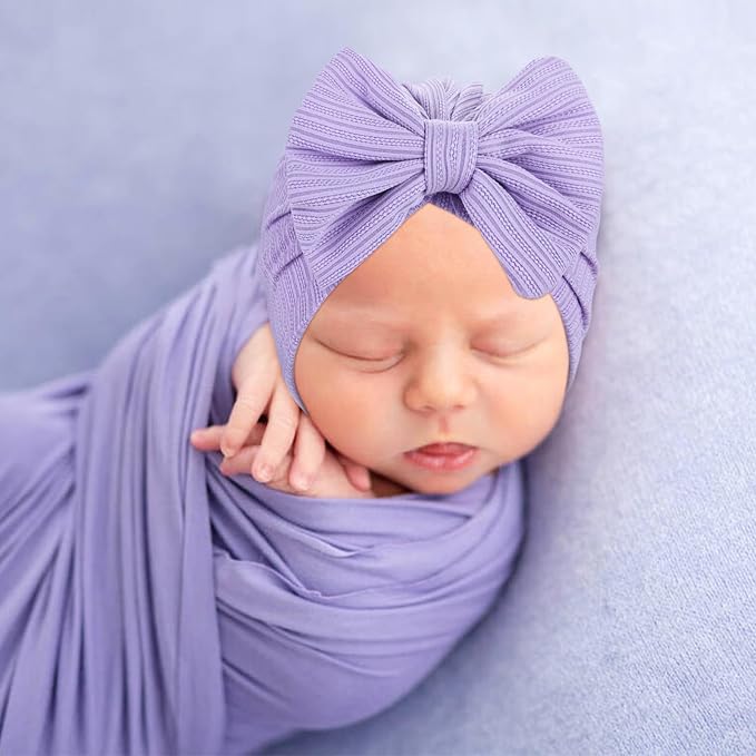 Cinaci 4 Pieces Baby Girls Turban Hats - Image 6