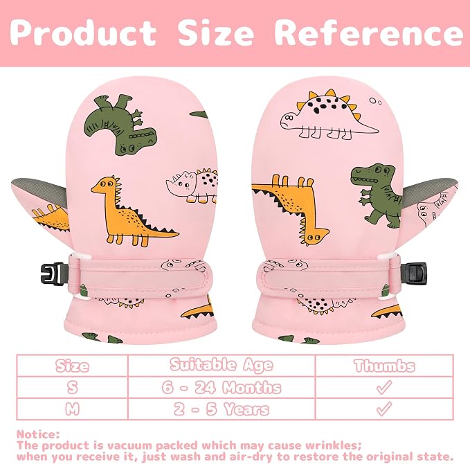 Olreco Baby Toddler Mittens Waterproof Infant Baby Winter Mittens Toddler Snow - Image 6