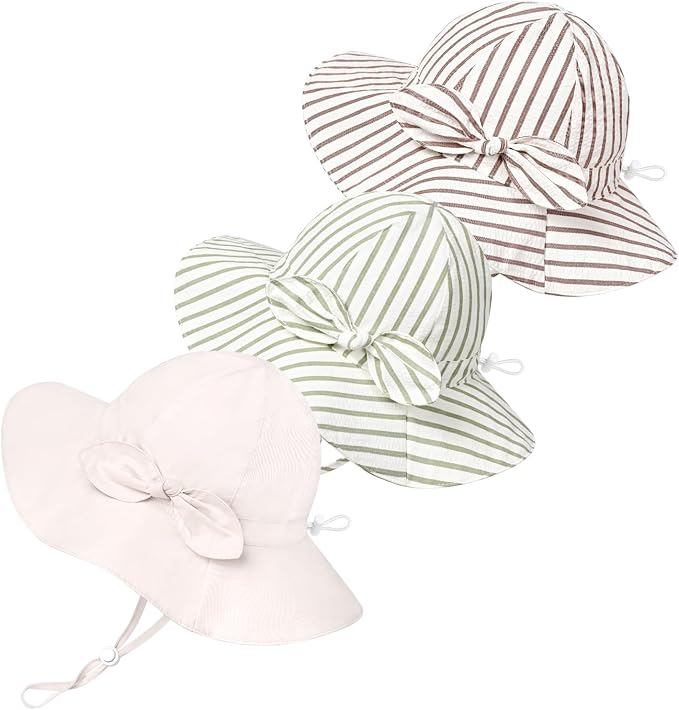 Baby Girl Sun Hat Kids Summer Beach Wide Brim Hats Toddler Bucket Hat by Weradau