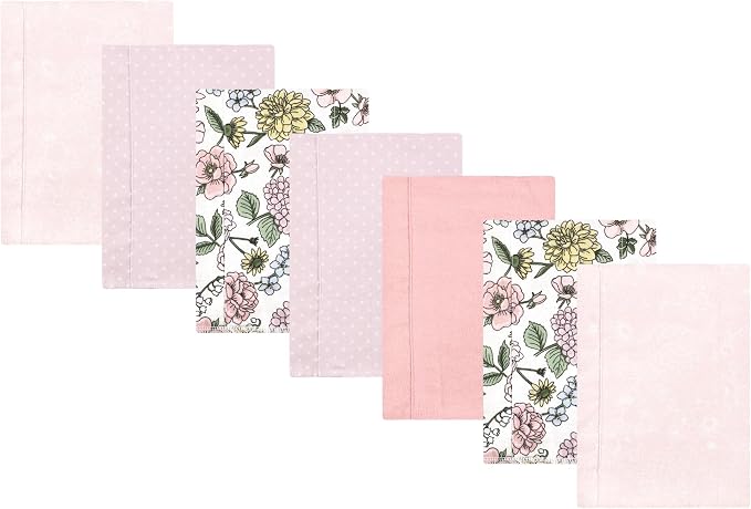 Luvable Friends Hudson Baby Flannel Burp Cloths 7pk, Vintage Floral by Luvable+Friends