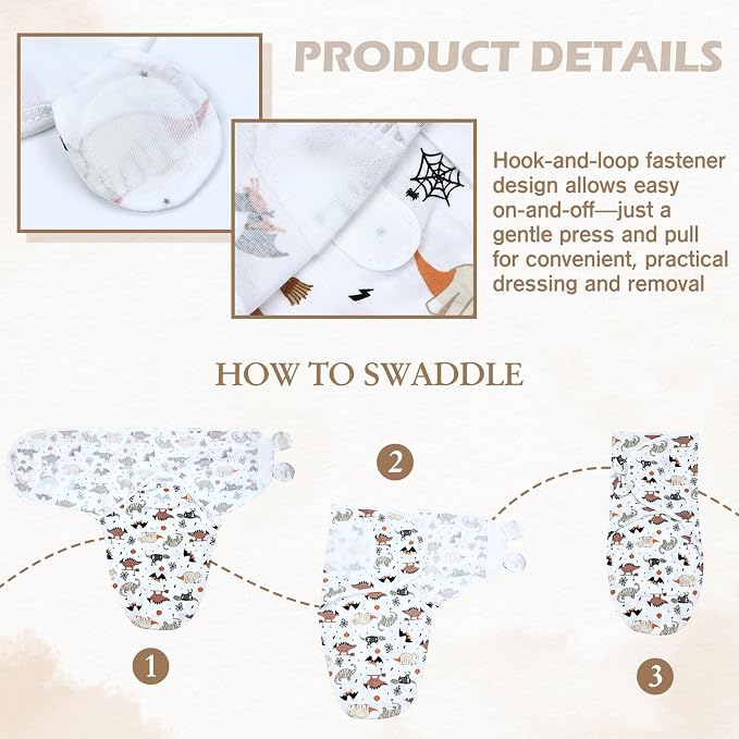 Dizila 2 Sets Adjustable Soft Cotton Blend Newborn Infant Baby Girl Boy - Image 3