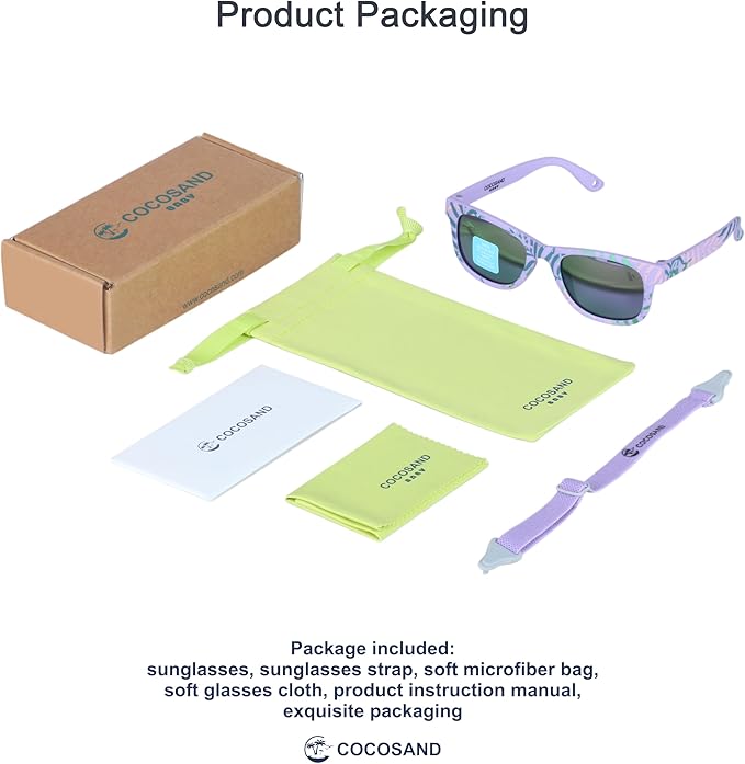 COCOSAND Flexible Baby Sunglasses with Strap Polarized UV Protection for Toddler Infant Newborn Boy Girl Age 0-24 Months
