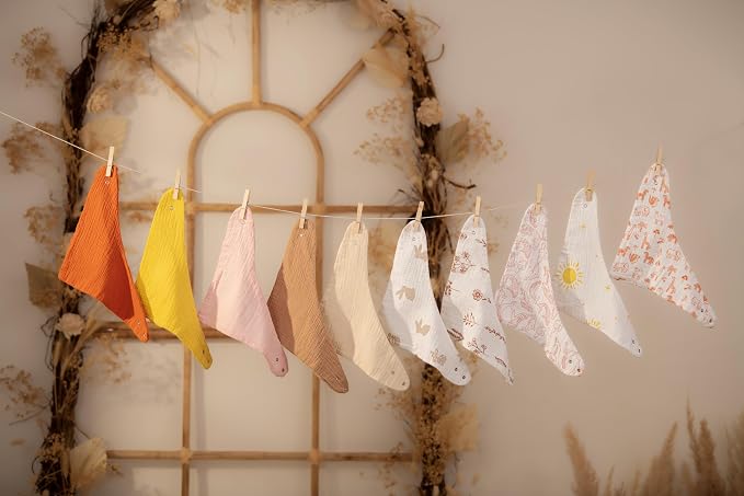 Muslin Baby bibs for drooling and teething, 100% cotton, Bibs for baby girl - Image 7