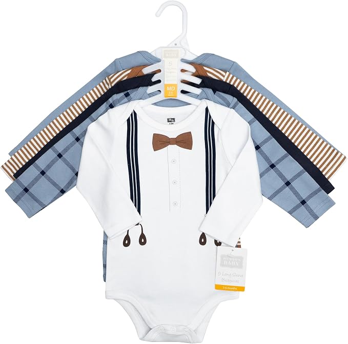 Hudson Baby baby-boys Cotton Long-sleeve Bodysuits 5-pack - Image 2
