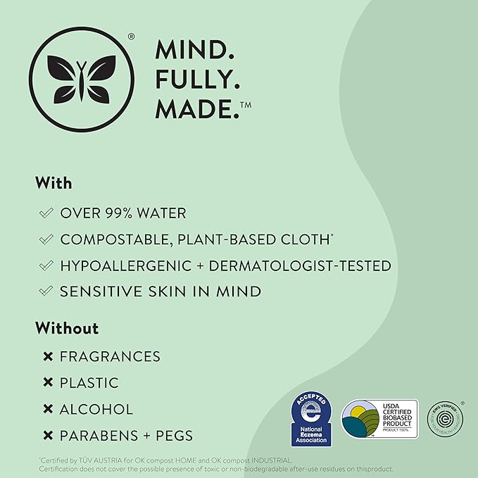 The Honest Company Clean Conscious Multi-Use Wipes Hypoallergenic and Unscented for Sensitive Baby Skin Over 99% Water Compostable Plant Based Baby Wipes Rainbow 60 Count