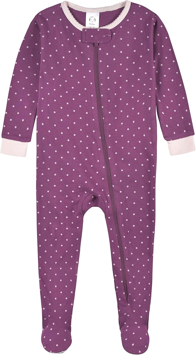 Gerber Baby Girls 2-Pack Footed Pajamas - Image 3