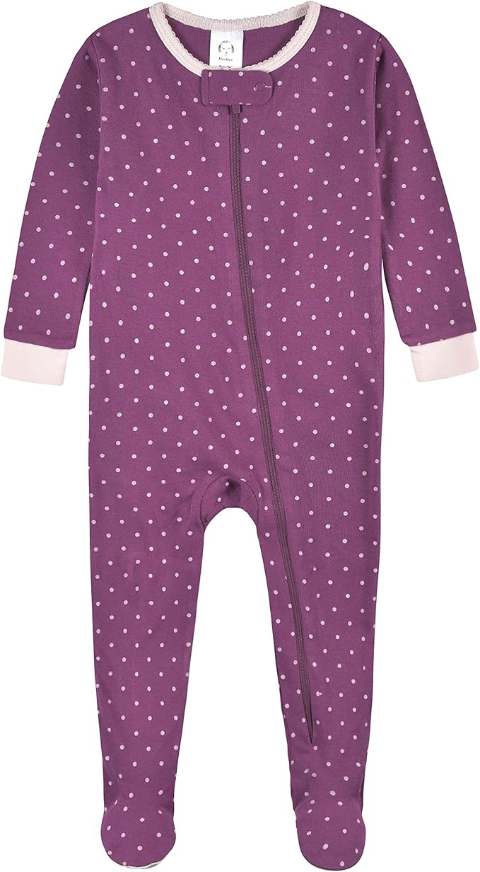 Gerber Baby Girls 2-Pack Footed Pajamas - Image 3