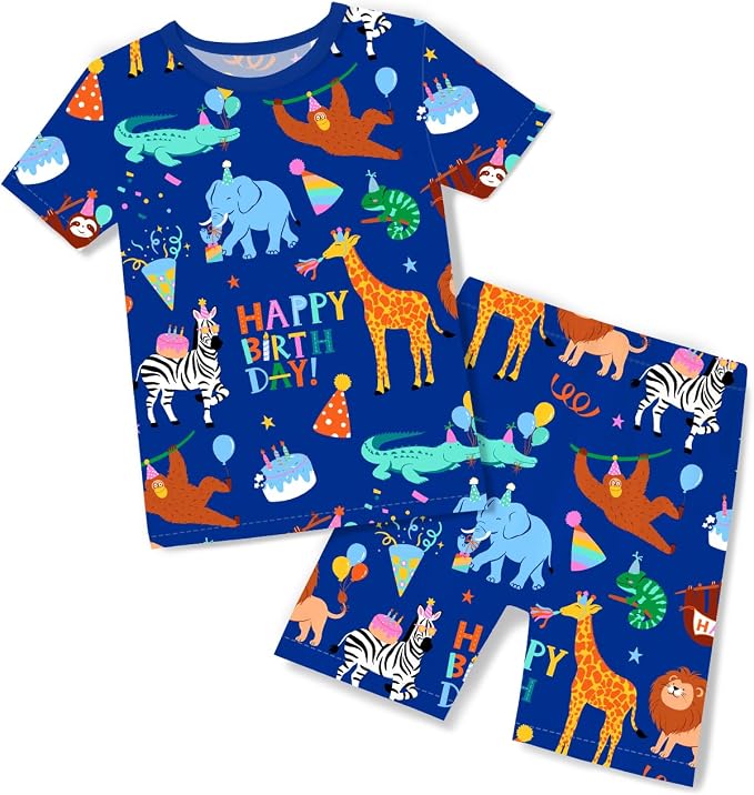 babee Reshinee Bamboo Viscose Toddler Boys Pajamas Set, Short Sleeve Kids by babeeReshinee