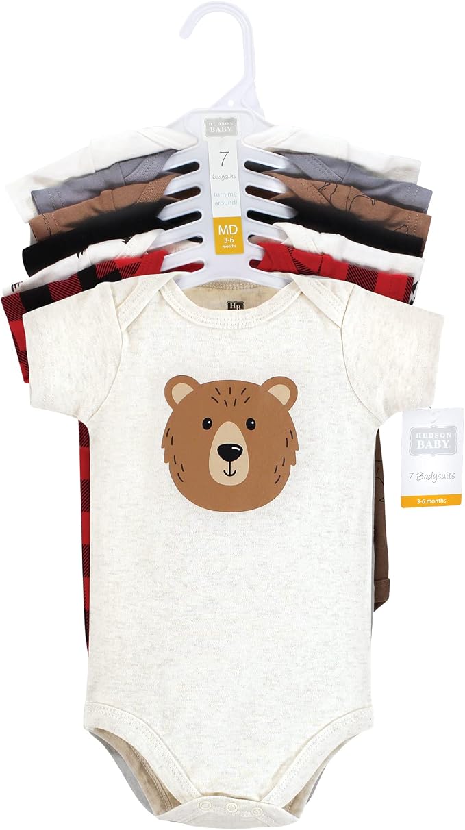 Hudson Baby Baby Boys' Cotton Bodysuits 7-pack - Image 2