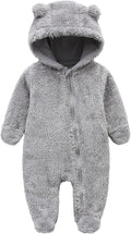 Baby Furry Jumpsuit Infant Bear Onesies Zipper Long Sleeve One-Piece Romper by BabymineStartFromTheHeart