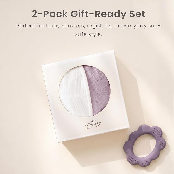 Konssy 2-Pack Muslin Baby Sun Hats - Image 8