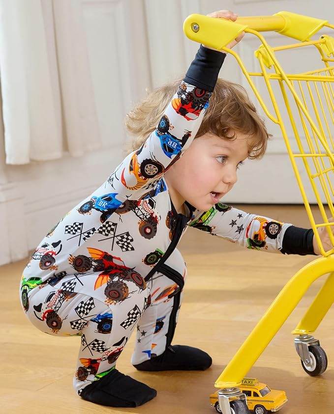 babee Reshinee Bamboo Viscose Baby Footie Pajama, Zipper Sleeper Boys Girls - Image 9