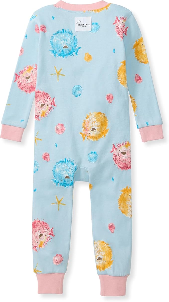 Burt's Bees Baby baby-girls Sleepers, 100% Organic Cotton, One-piece Zip Up Footless Jumpsuit, Snug Fit Pajamas