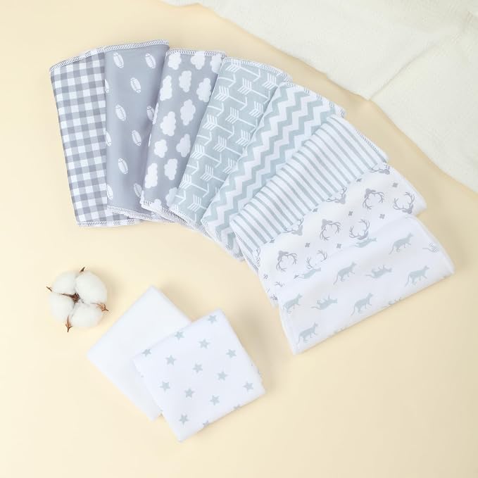 10-Pack Burp Cloths for Baby Boys and Girls - Image 8