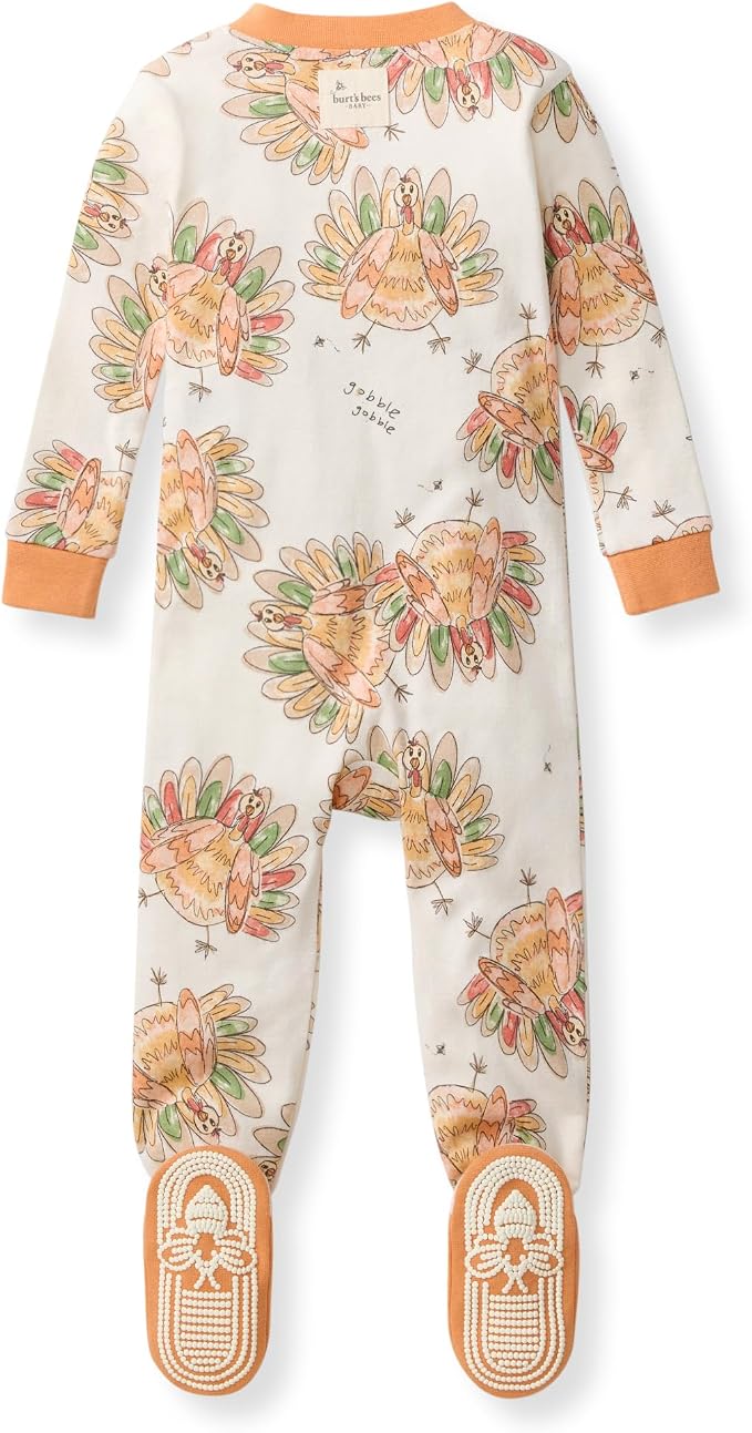 Burt's Bees Baby Girls Organic Cotton, Snug Fit Footed Sleeper Pajamas | - Image 2