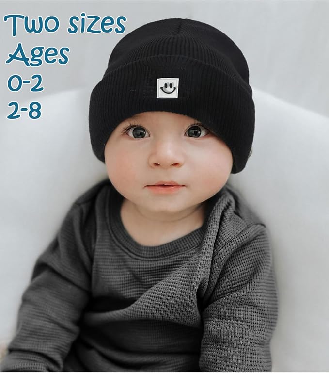 Toddler Baby Beanie Hat 6 Packs, Double Layer Knit Infant Winter Hat Warm - Image 6