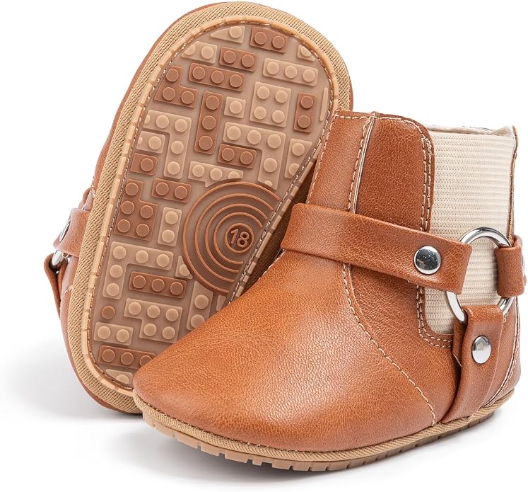 Meckior Baby Girls Cowboy Tassel Boots Side Zipper Moccasins Soft Bottom by Meckior