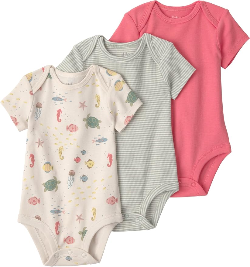 little planet by carter's Unisex Baby 3-pack Short Sleeve Bodysuits Made by LittlePlanet
