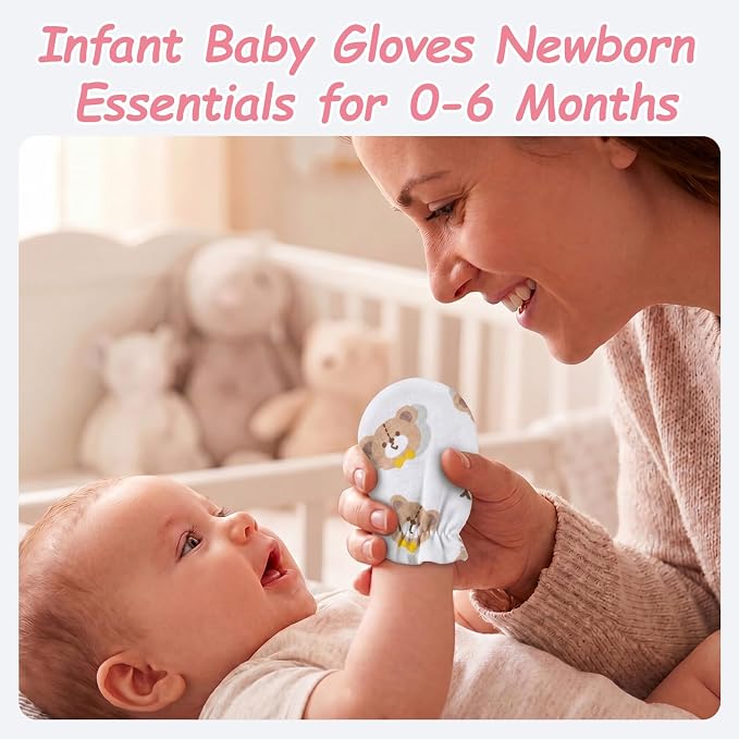 8 Pairs Newborn Baby Mittens No Scratch, Cotton Baby Gloves Infant Mittens - Image 6
