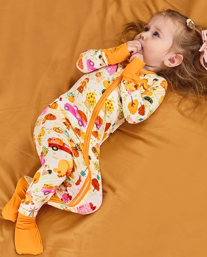 babee Reshinee Viscose derived from bamboo Baby Pajamas Convertible Footie - Image 3