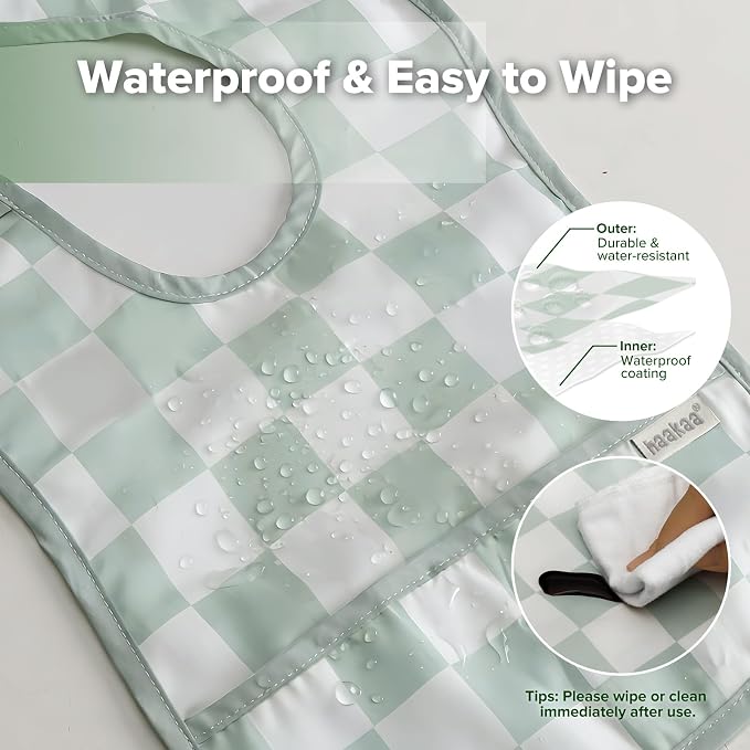 haakaa Waterproof Baby Bibs for Eating 2pcs for 6-24M - Image 3
