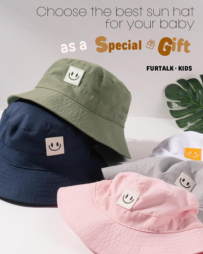 FURTALK Baby Sun Hat Toddler Bucket Hat Beach Smile Face UPF 50+ | Stays in the - Image 6
